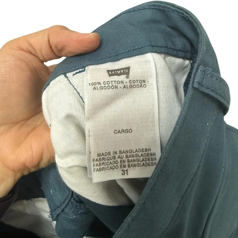 Levi's Men's Cargo Shorts Size 31 Utility‎ Outdoor Casual Blue Green